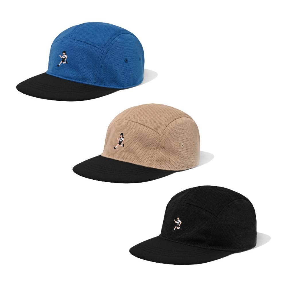 Unisex Quick-Dry Duckbill Cap - 5-Panel Soft Brim, Breathable Mesh, Runner Embroidered Adjustable Outdoor Baseball Hat