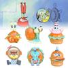 Adorável Conjunto de Figuras de PVC de Armadilha de Caranguejo do Bob Esponja Calça Quadrada Para Decorações de Festa de Aniversário