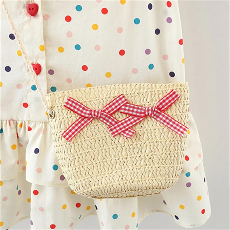 Dress Baby Girl Heart Shaped Button Colorful Polka Dot Bow Dress Send Bag
