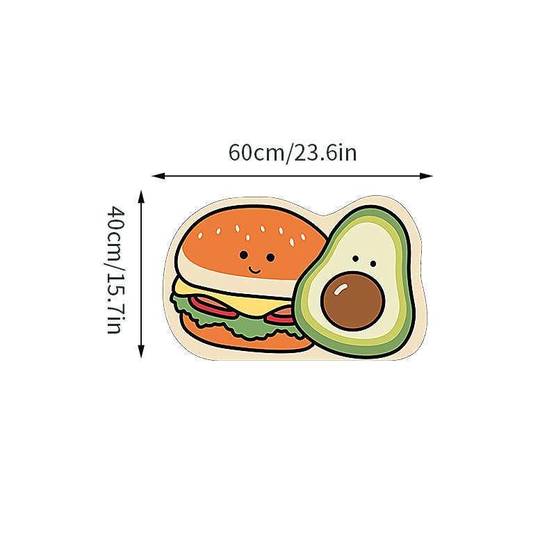 Crystal Velvet Kitchen Mat Non-slip Foot Mats Cartoon Food Breads Shape Carpet for Living Room Absorbent Bathroom Rug Doormat