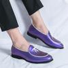 Herren Slipper Kleid Formell Schwarz Business Casual Schuhe Lila Grün Slipper Smoking Hochzeitsschuhe Übergröße