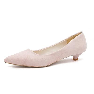 Fashion Women 3cm Low Heels Pumps Pointed Toe Dress Shoes Suede Concise Office Shoes Woman Single Shoes Ladies Work Shoes Zapatos Mujer