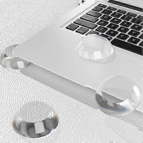 Wall Door Stop, 4.7cm1cm Transparent Door Stopper, Adhesive Door Stopper Shock Absorber Door Handle Protector for Kitchen, Bathroom, Office (Round-6