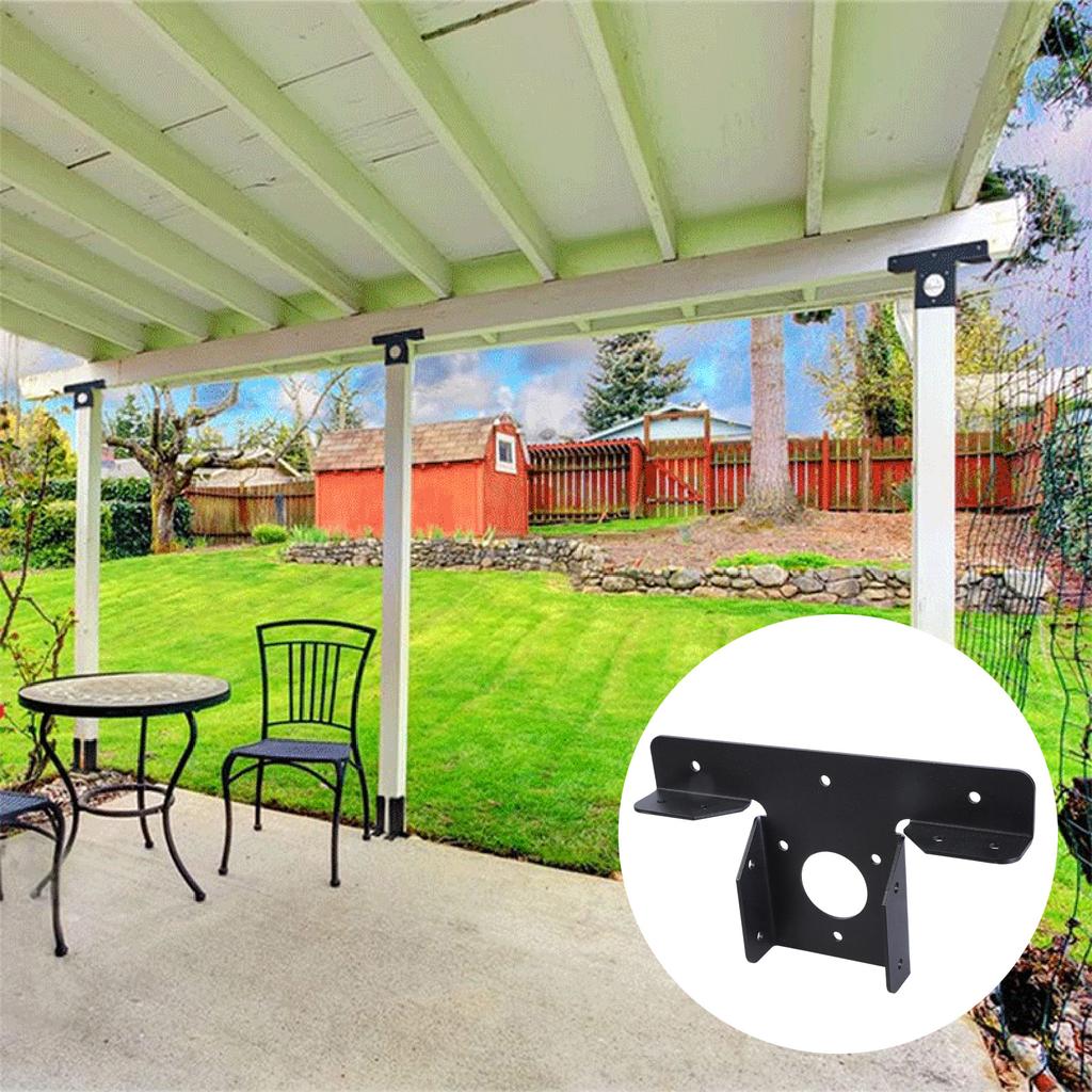 Heavy Duty Pergola Corner Brackets Extension Wood Post Metal T Shaped Bracket Hardware 3-Way Right Angles Bracket