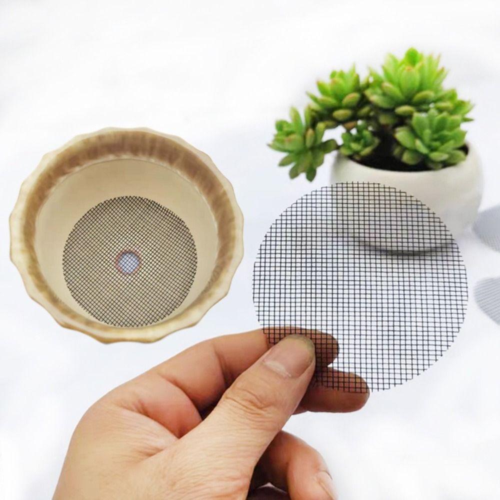 50PCS/Set Plastic Flower Pot Hole Mesh Pad Round Prevent Soil Loss Bonsai Drainage Screens Breathable Flower Pot Bottom Mat