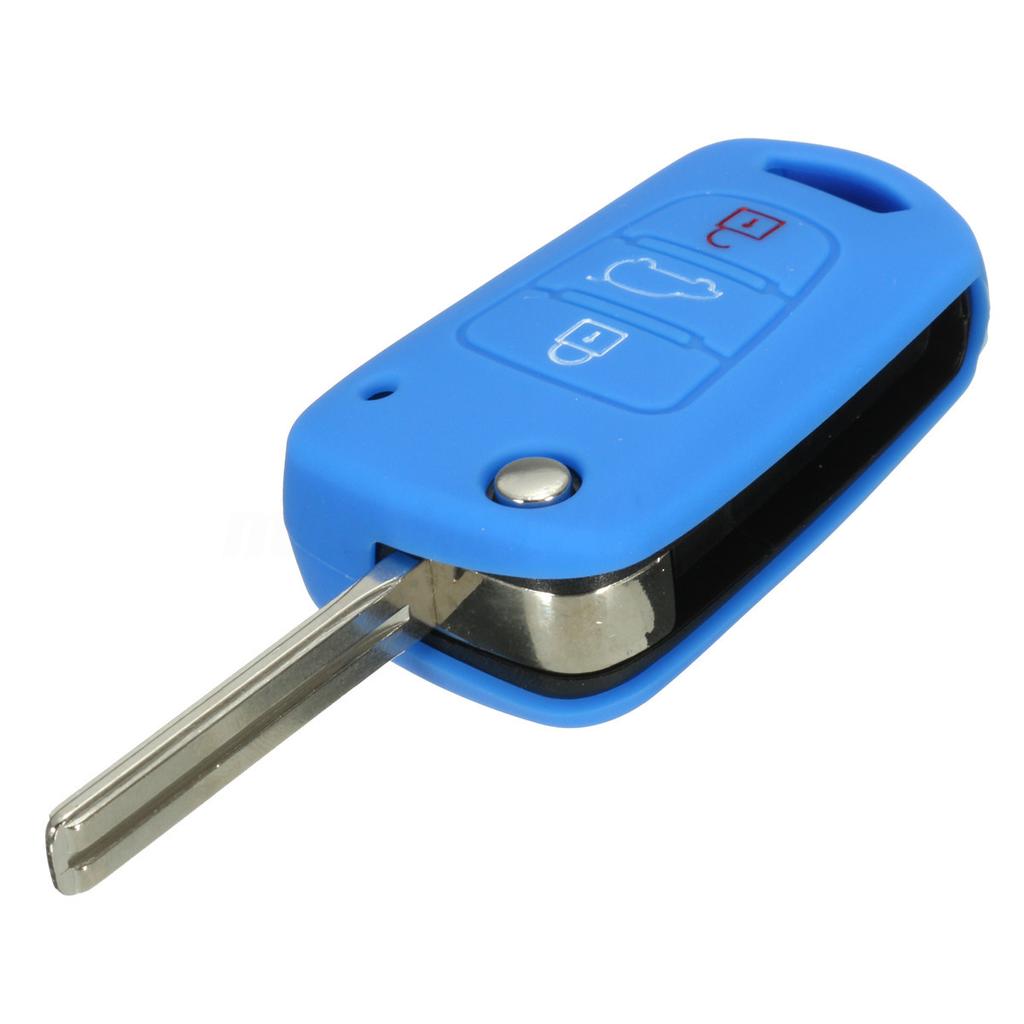 Silikonový 3B dálkový kryt Flip Key Fob Case pro Kia Sportage Soul Optima Sea Blue