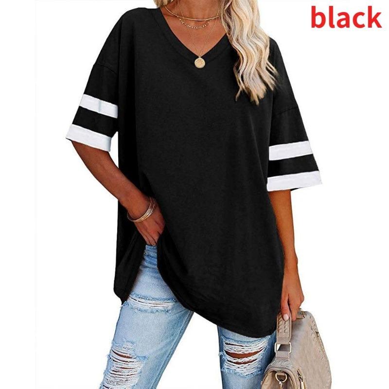 Women's Striped T-Shirt V-Neck T-Shirt Half Sleeve Comfort Top