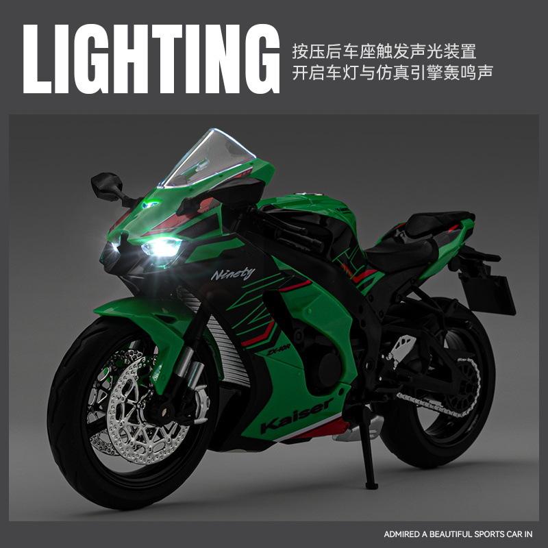 1:12 Zx-10R Motorcycle Model Alloy Diecast With Shock Absorption Simulation Scale Motorcycle Model Toys For Kids Gifts