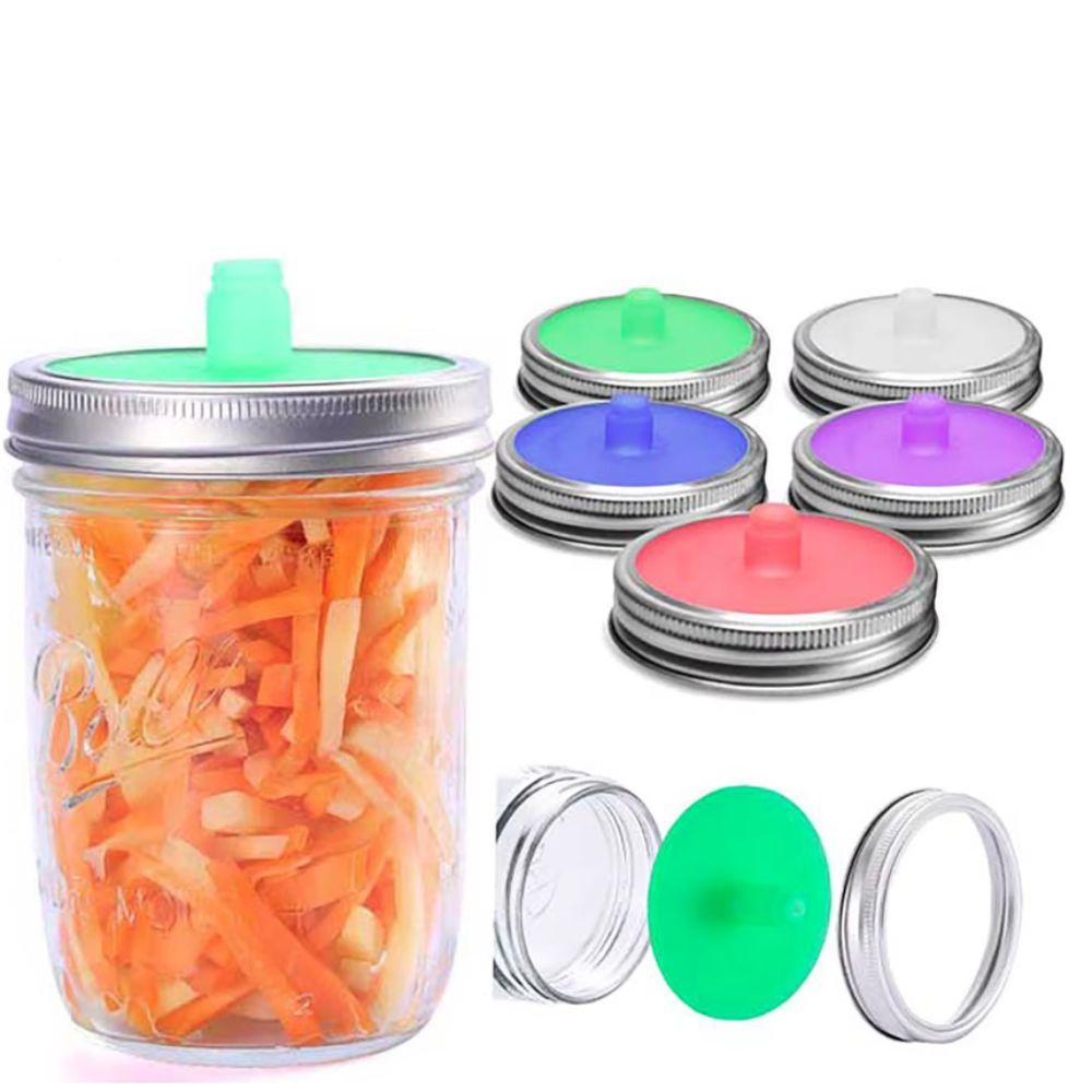 

5pcs 70/86MM Mason Jar Lid Sealed Wide Mouth Jar Cover Silicone Fermenting Lid Coffee Bean 70MM-Silicone lid