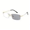Ultra Light Frameless Color Changing Myopia Glasses for Women Men Temperament Anti Blue Light Photochromic Near Sight Eyeglasses