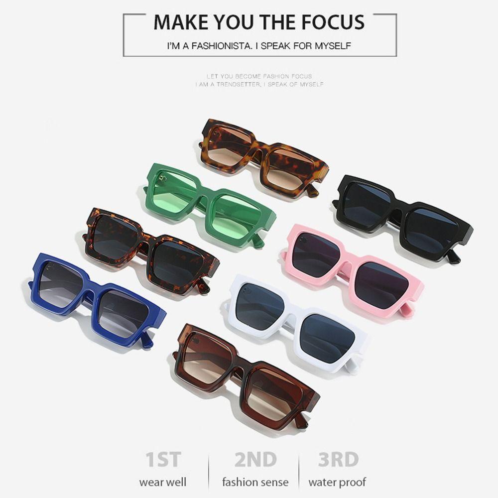 Vintage UV400 Ins Popular Eyewear Small Square Sunglasses Shades Green Sun Glasses
