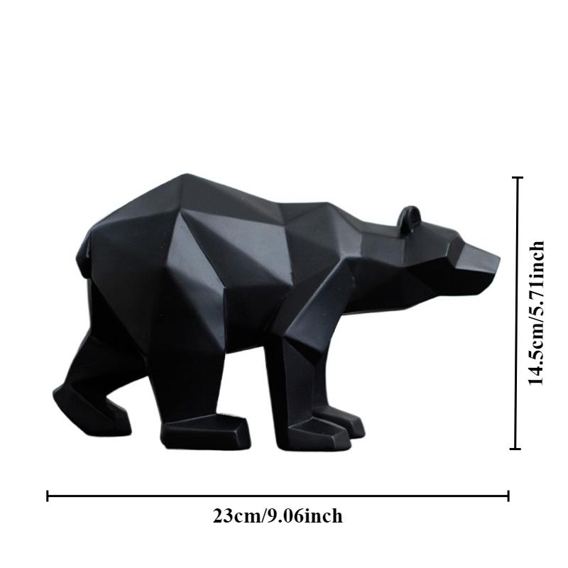 Home Decor Creative Geometric Resin Polar Bear Statue Fashion Desktop Ornament Modern Abstract Animals Interior Decorating Gift