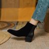 Fashion Chunky Heel Ankle Boots for Women French Style Plain Office Woman Short Shoes High Quality Chic and Elegant Footwear Y2k Booties