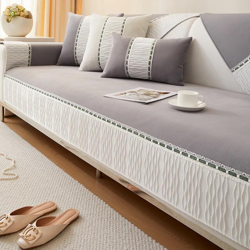 

Роскошная диванная подушка из синели, универсальное тканевое полотенце на четыре сезона, современная высококачественная подушка, нескользящая крышка на спинку дивана, полотенце 70x70