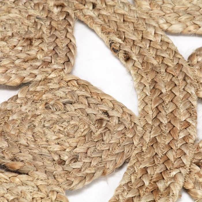 Tapis rond - Jute tressée - 120 cm - Tissé à la main - Motif traditionnel