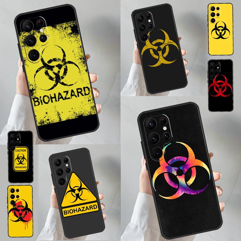 Biohazard Symbol Logo Case For Samsung Galaxy S24 S23 S22 Ultra S20 FE S21 FE Note 10 20 S8 S9 S10 Plus Coque