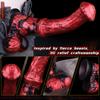 NSFU Animal Horse Dildo with Sucker Silicone Red&Black Fake Penis Long Anal Plug Orgasm Masturbator Sex Toys For Women Men