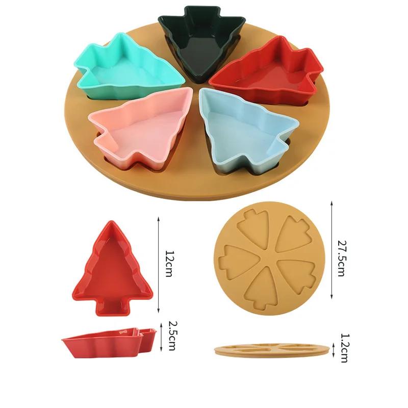 

Multi-grid Snack Platter Plastic Breakfast Fruit Plate Household Nut Candy Box 8 Grid 5 Grid Creative Christmas Decoration