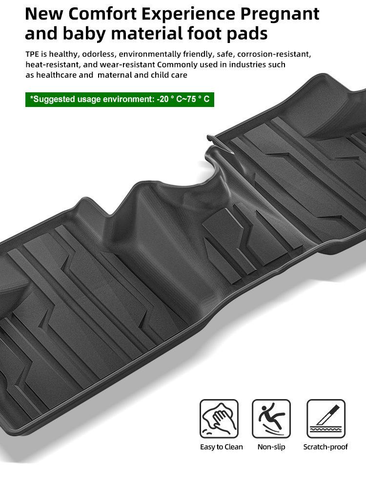 Eco-Friendly TPE Floor Mats for Mitsubishi Mirage Models 2011-2023, Including Trunk Mat