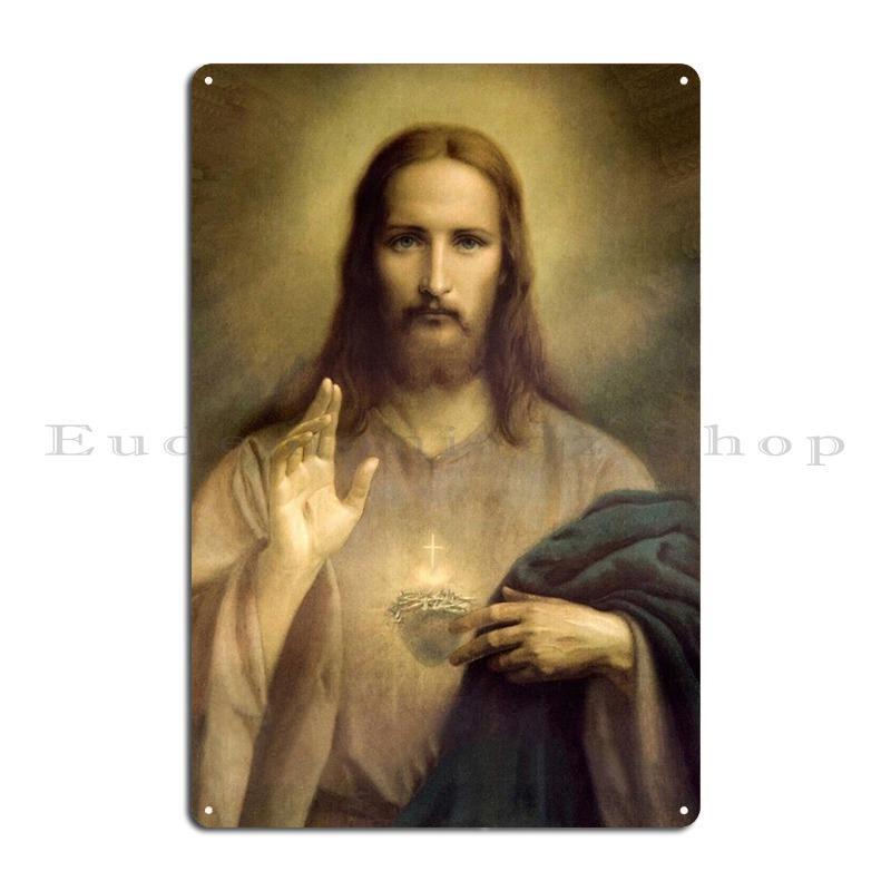 

Sacred Heart Of Jesus Jesus Christ Metal Signs Wall Cave Mural Party Customize Wall Decor Tin Sign Poster 20x30cm（7.8x11.8inch）