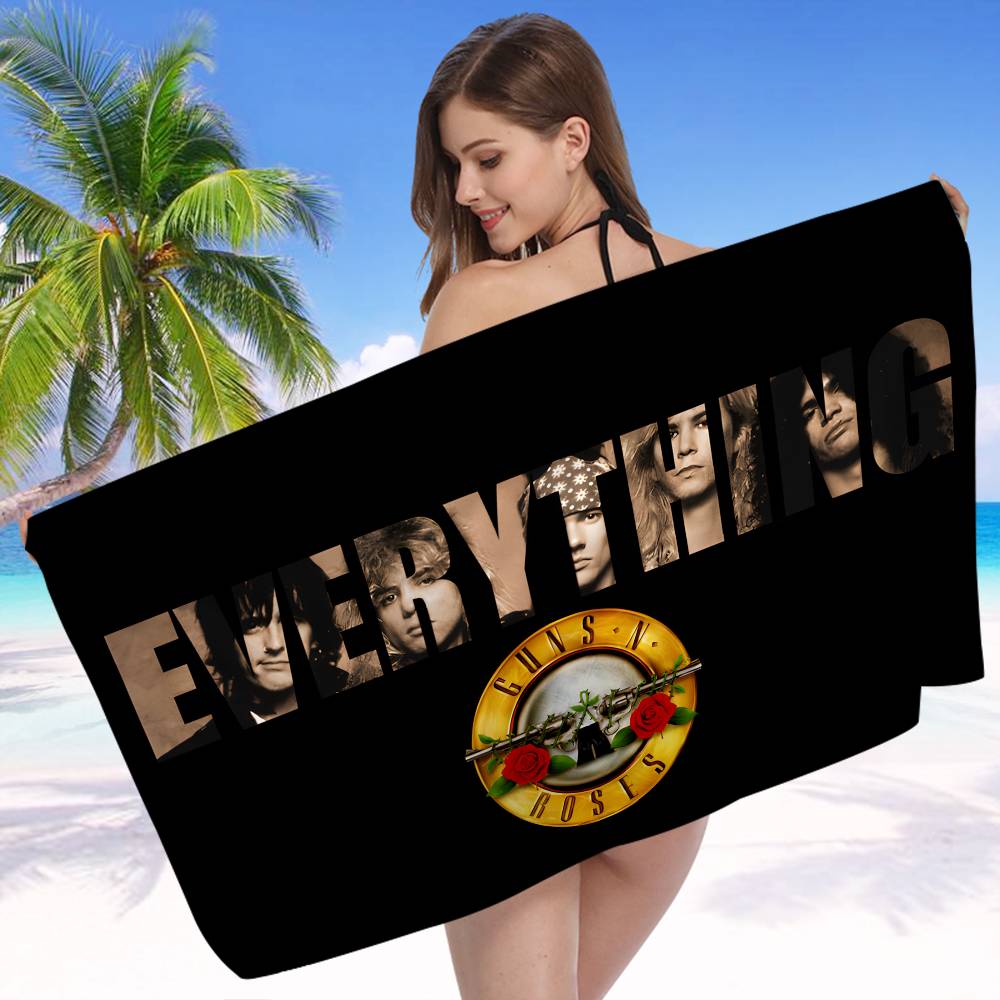 G-Guns N R-Roses Rock Anime Beach Swimming Towel Soft Absorbent Washcloth Children's Gifts for Kids Travel Camping Gym