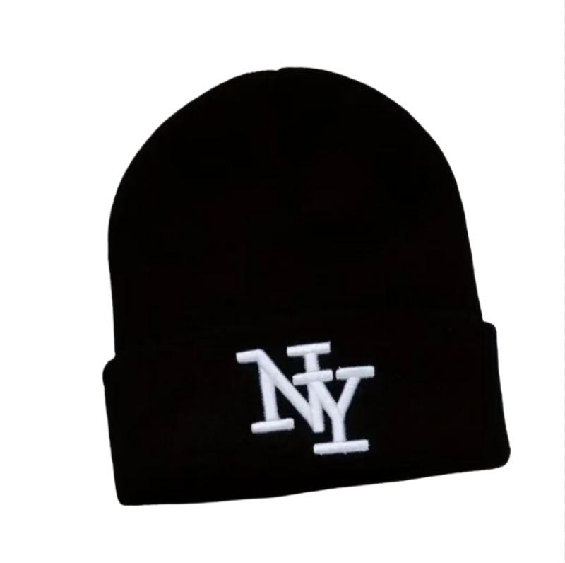 Autumn/Winter Unisex Knit Ski Beanie - Warm NY Wool Pull-On Hat