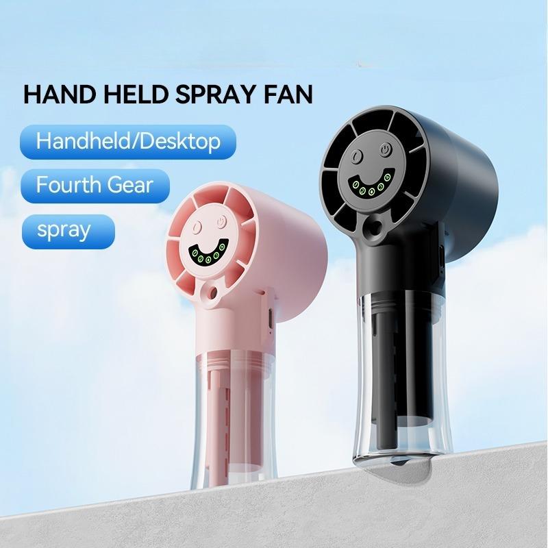 New Portable Handheld Mini Fan, Neck Hanging Strong Wind Fan, Mist Fan, USB Rechargeable Personal Fan, Large Capacity Battery Long-Lasting