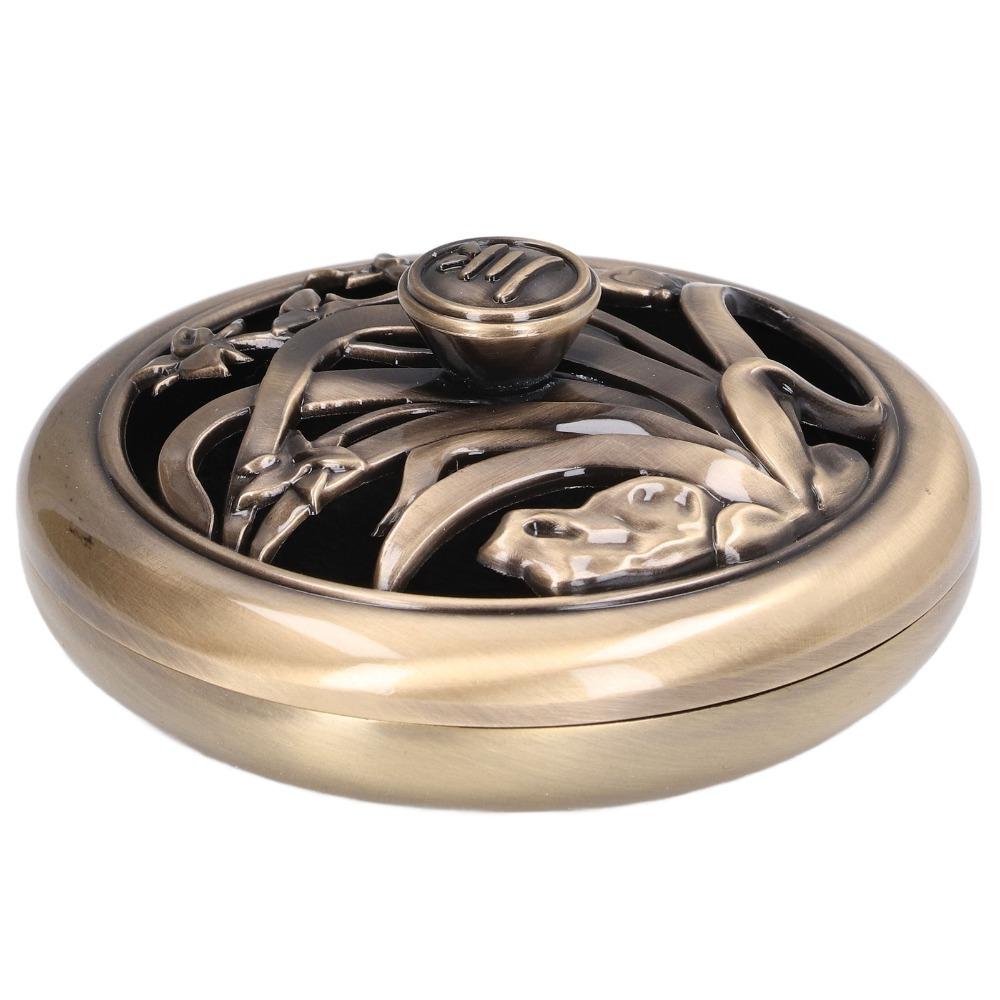 Bronze Retro Coil Incense Censer Study quiet meditation incense burning Orchid