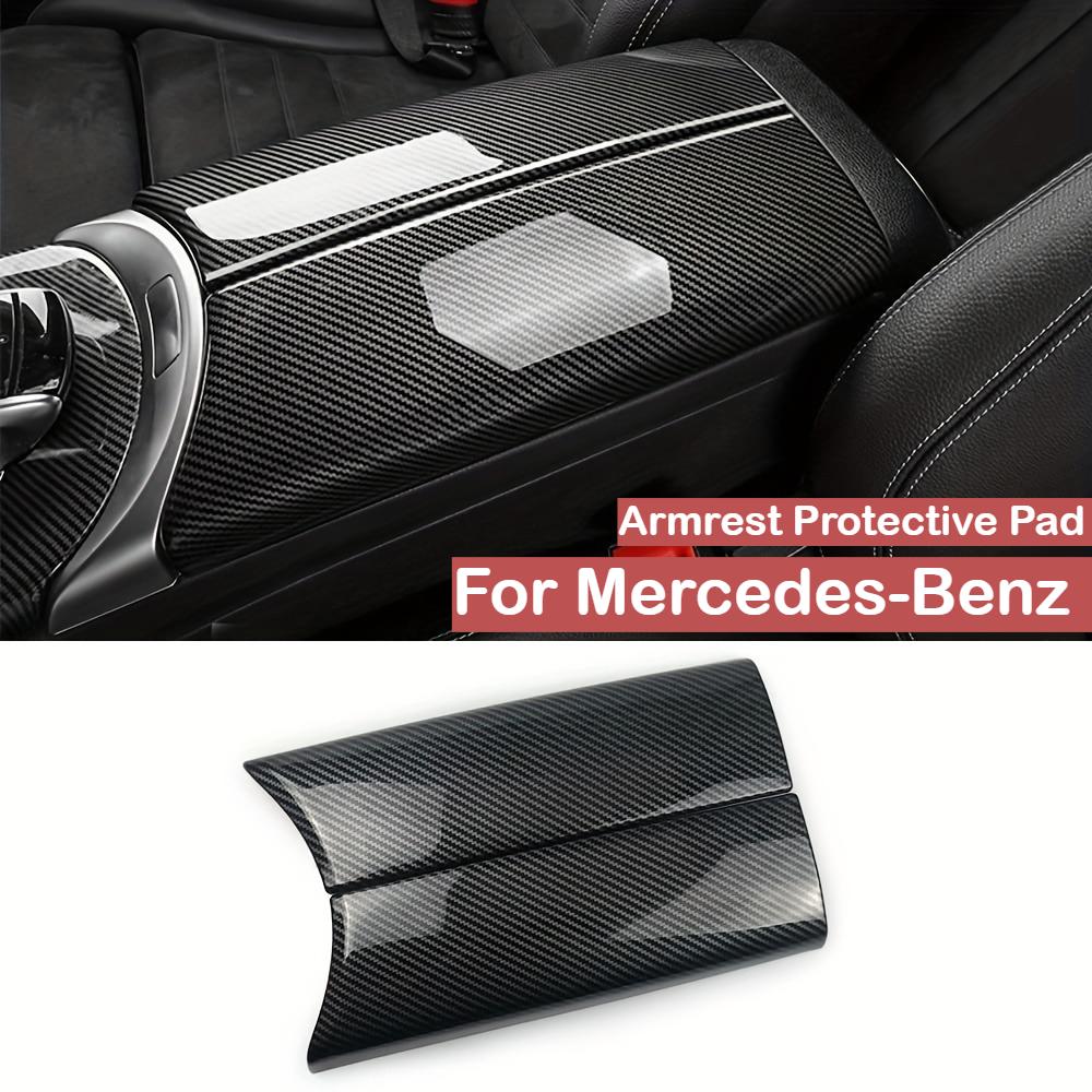 Carbon Fiber Armrest Box Protective Pad For Mercedes-Benz W205 W177 15-25 Central Console Cushion Cover Stickers Car Accessories