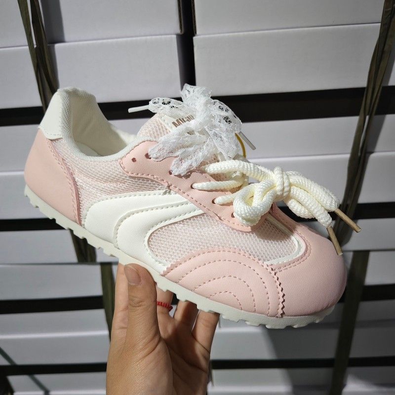 Fashion ballet women's summer new mesh breathable board shoes retro flat casual white shoes