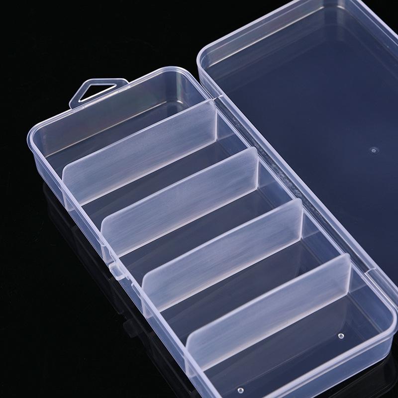 Transparent 5-Compartment Storage Box for Fishing Gear, Accessories, and Stationery