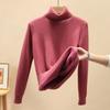 One Piece Velvet Fabric, High Neck Sweater for Women In Autumn and Winter, with Thickened Velvet Lining and A Base Knit Sweater