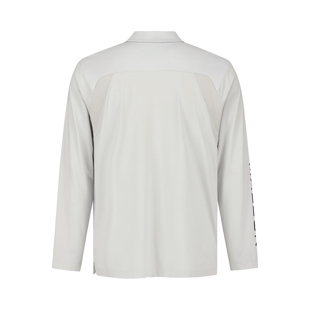 MALBON GOLF Mesh Hybrid Long Sleeve Polo Shirt Light Gray (Man)