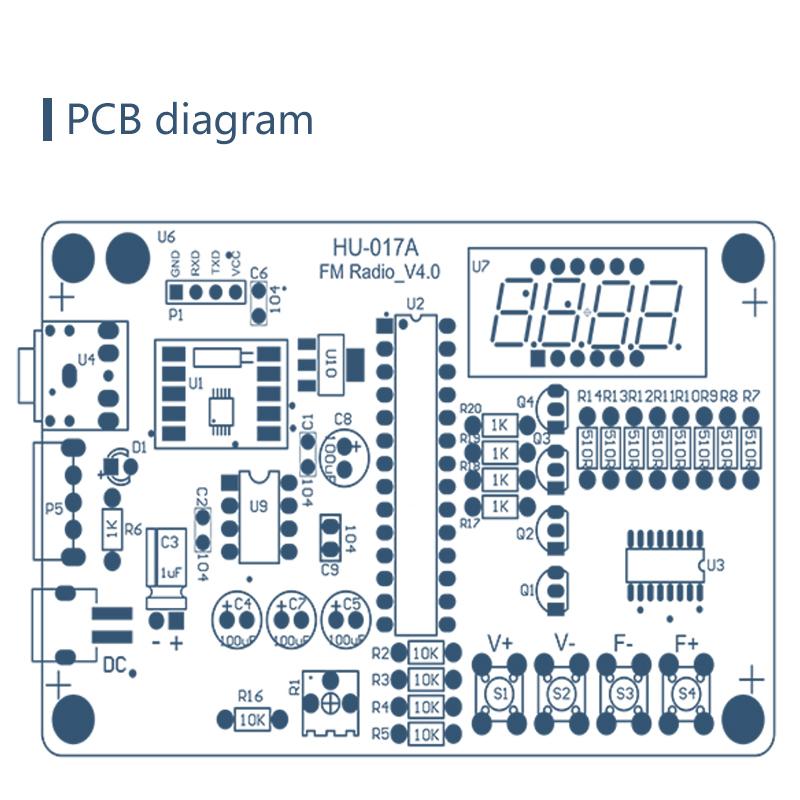 Diy Fm Radio Electronic Kit Adjustable Frequency 87-108Mhz Digital Display Soldering Project Practice Solder Rda5807S