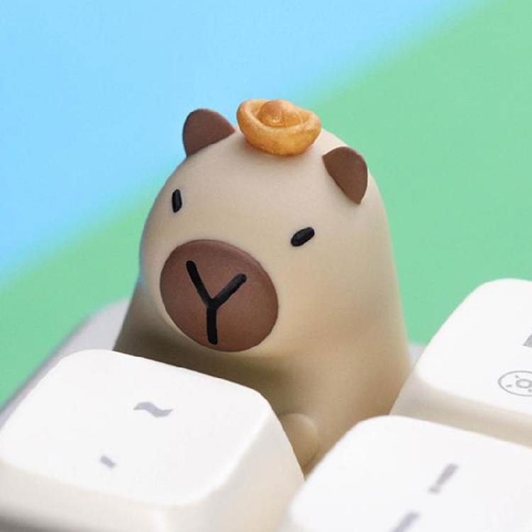 Farbverlauf Harz Tastenkappen mit Capybara Kunst Kompakte Größe Leichte Bauweise Für Mechanische Schalter