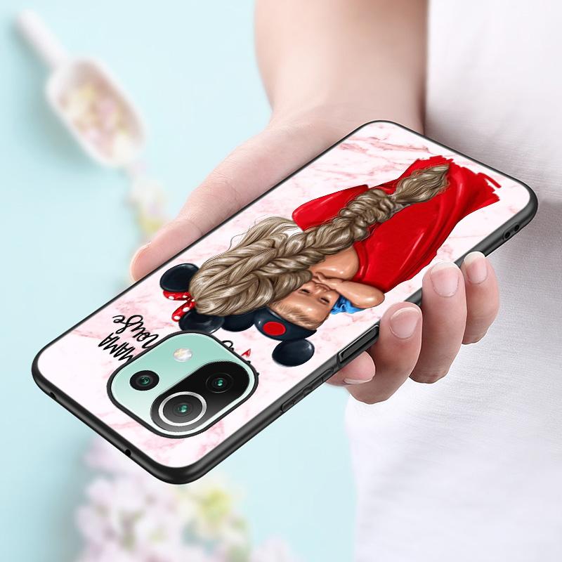 Baby Mom Girl Boy mramorové pouzdro pro Xiaomi Mi 11 Lite NE 11i 10T 11T Pro A2 A3 Lite POCO F3 M3 M4 C31 X3 Pro NFC GT černý kryt
