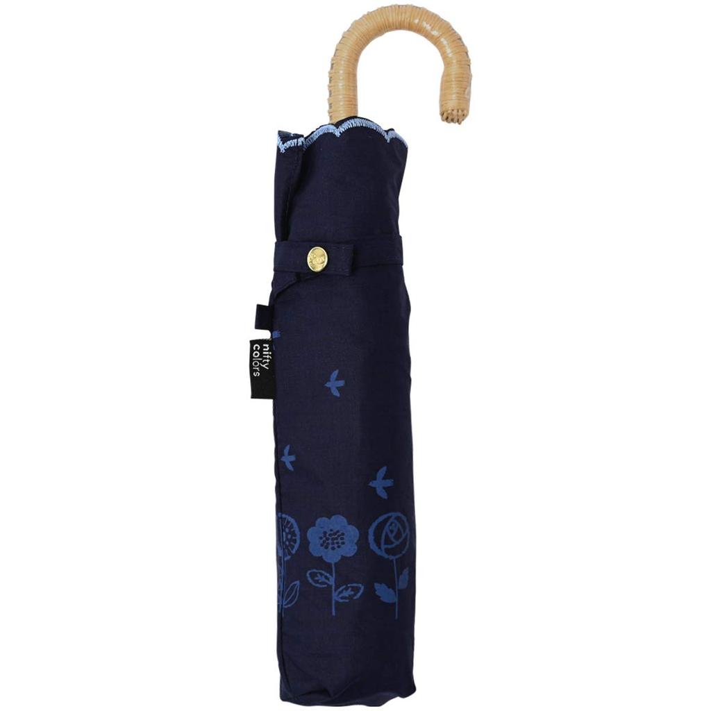 Nifty Colors Fiore Mini Folding Umbrella, Navy