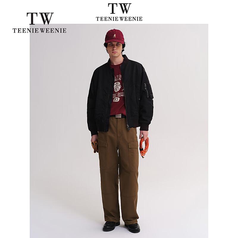 Teenie Weenie Men's American Retro Washed Loose Straight Cargo Jeans