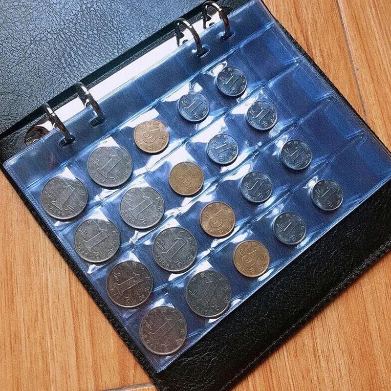 20 Pages Coin Collection Holder PVC Album Penny Collecting Book Commemorative Coin Organizer Storage Binder Gift for Collectors