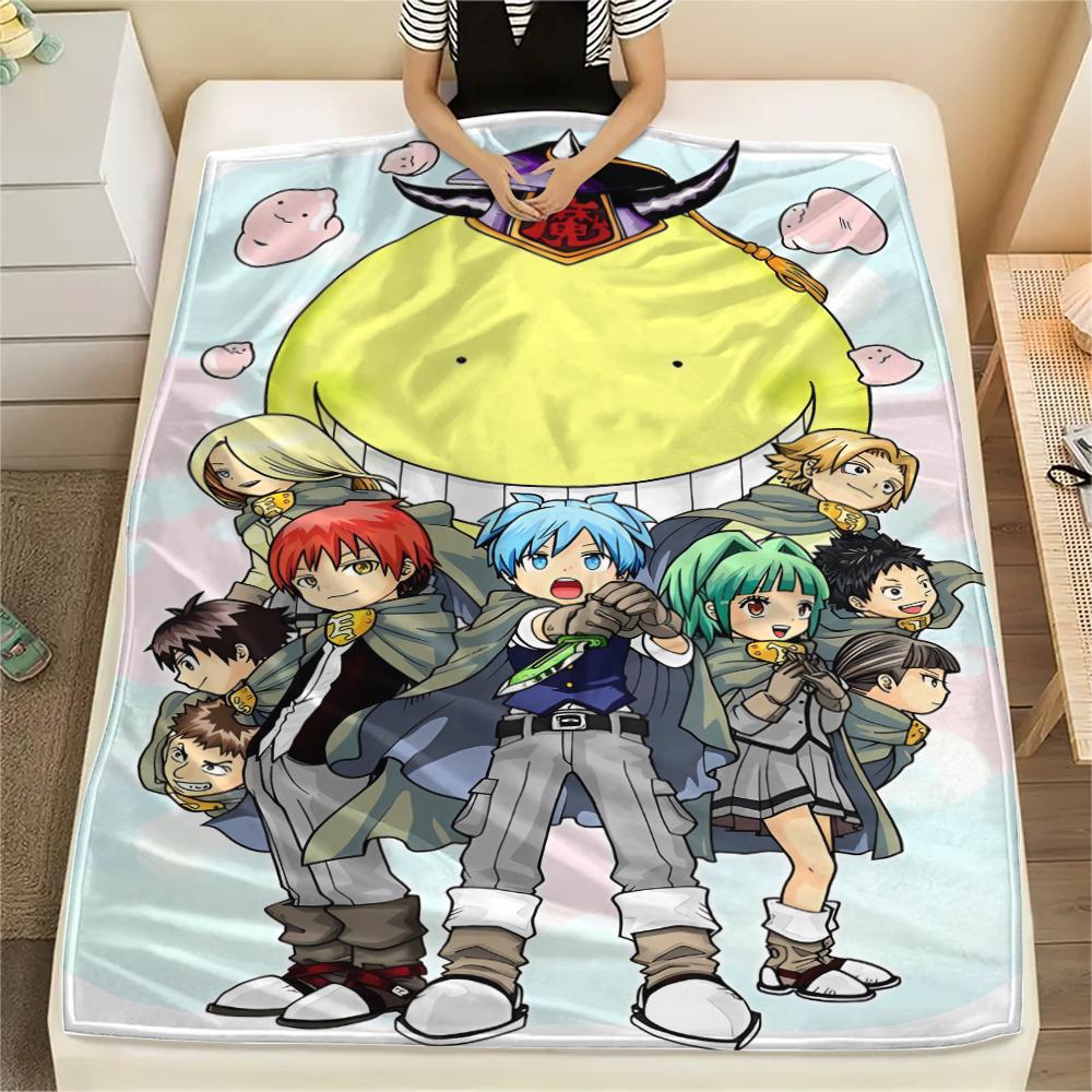 1PC Assassination Classroom Print Flannel Blanket, High quality All Seasons, Home Decor, Warmth and Comfort, Perfect for Christmas Gifts