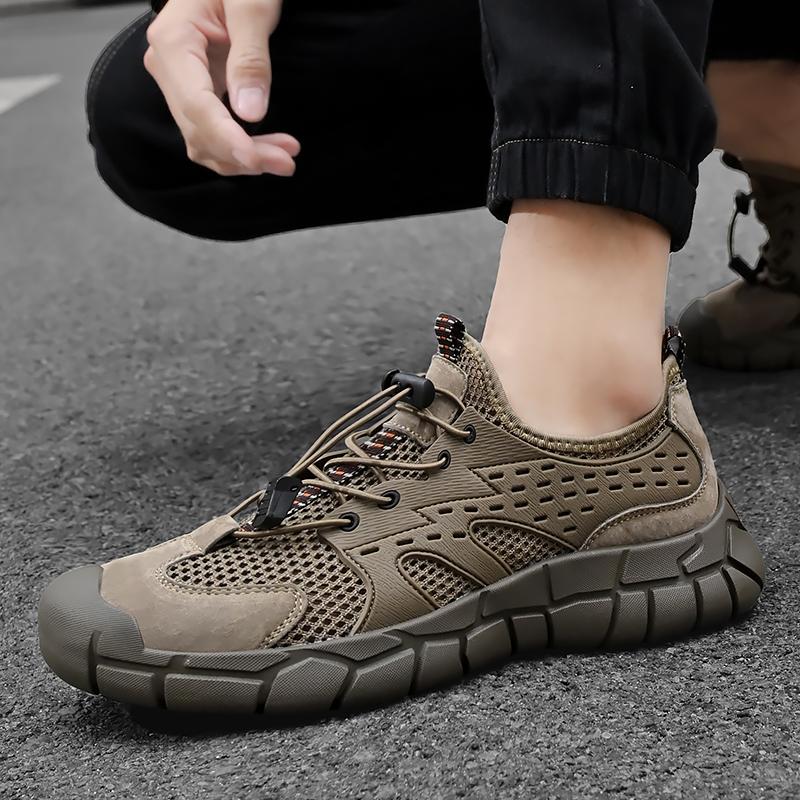 Fashion Summer Breathable Hollow Out Mesh Men Hiking Shoes Outdoor Men Sneakers Climbing Shoes Luxury Quality Men Sport Non-Slip Shoes