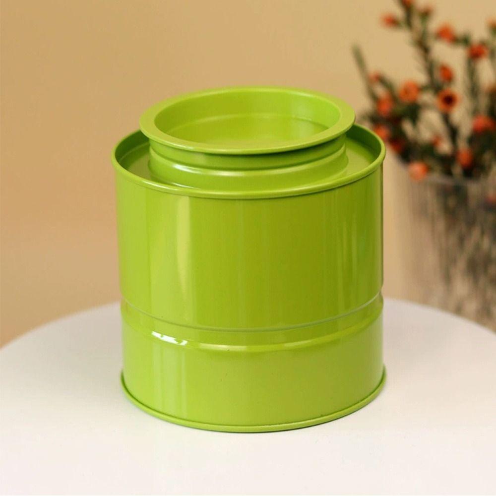 Canister With Lid Tea Tin Vintage Style Airtight Container Tea Jar Metal Construction Tinplate Material Storage Jar Home Storage