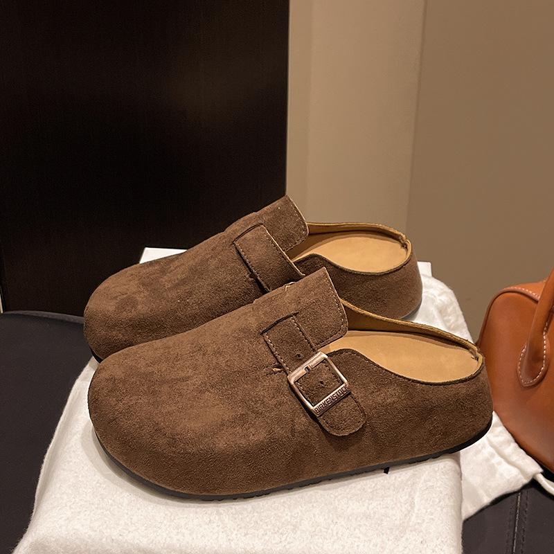 

Ретро Баотоу женские 2025 весна и лето новые мягкая подошва внутренняя высота увеличение универсальные с юбкой полушлепанцы 40