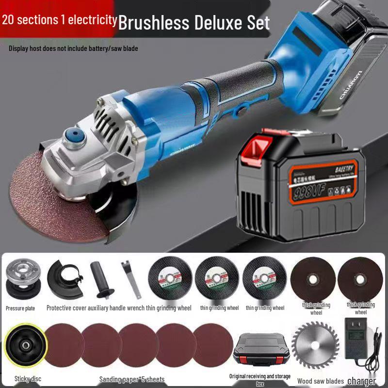 High-Power Brushless Rechargeable Lithium Angle Grinder & Multi-Functional Tool