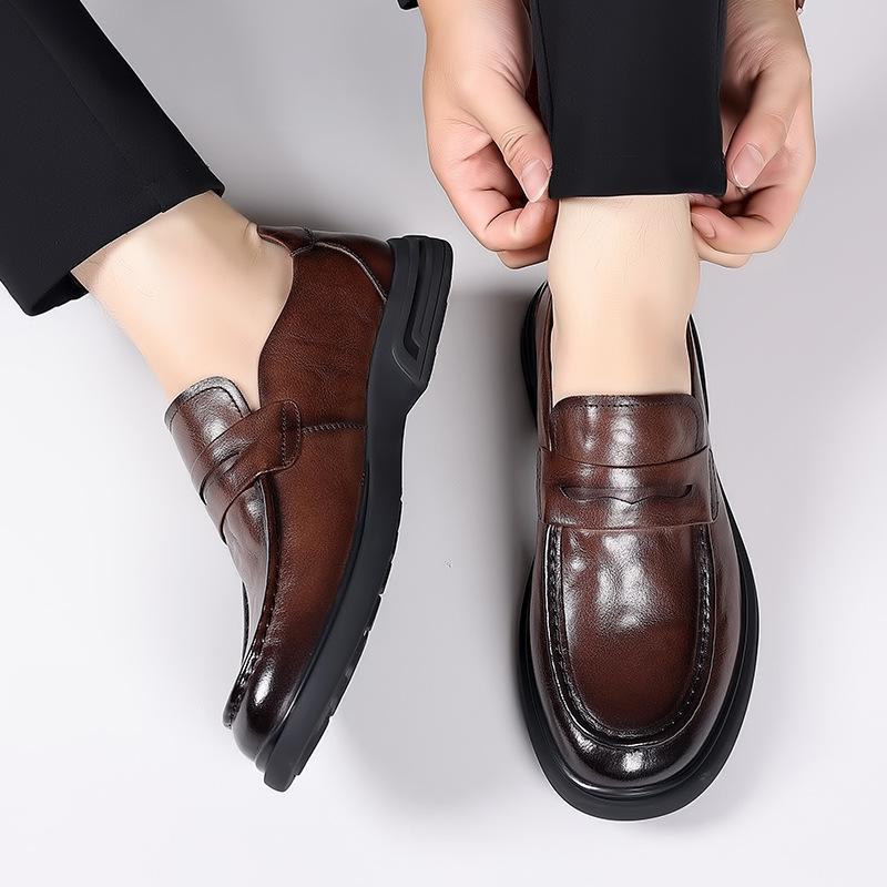 Fashion Casual Leather Men's Dress Shoes British Business Soft Bottom New Designer Loafers Male Spring Autumn Fashion Shoes for Men