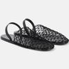 French Retro Mesh Woven Hollow Flat-bottomed Bag Head Slippers Summer 2025 New Round Head Outer Sandals Women