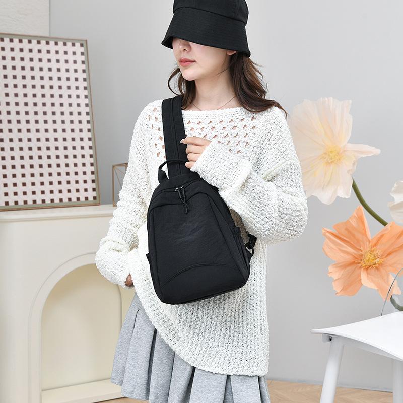 Women's Bag Multi-function Sport Large Capacity Solid Color Chest Bag Travel Backpack