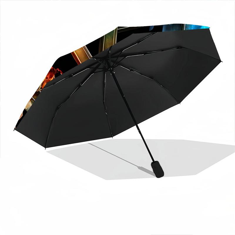 1pc Symbol of Fire Water Earth and Air in Harmony Pattern Umbrella, Fashionable, Personalized, High-Value Folding Umbrella, a Must-Have for Summe