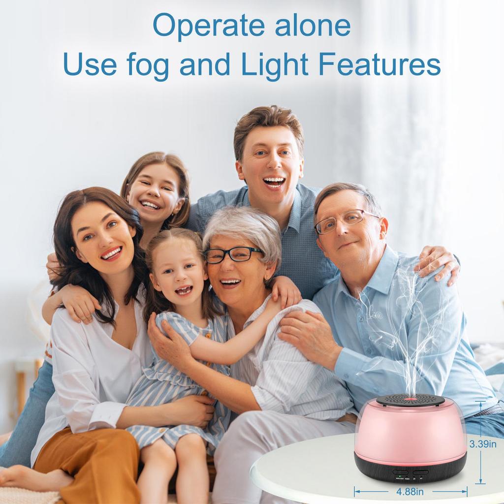 Wood Grain Ultrasonic Aroma Diffuser Lamp, 300ml Humidifier for Bedroom/Desktop