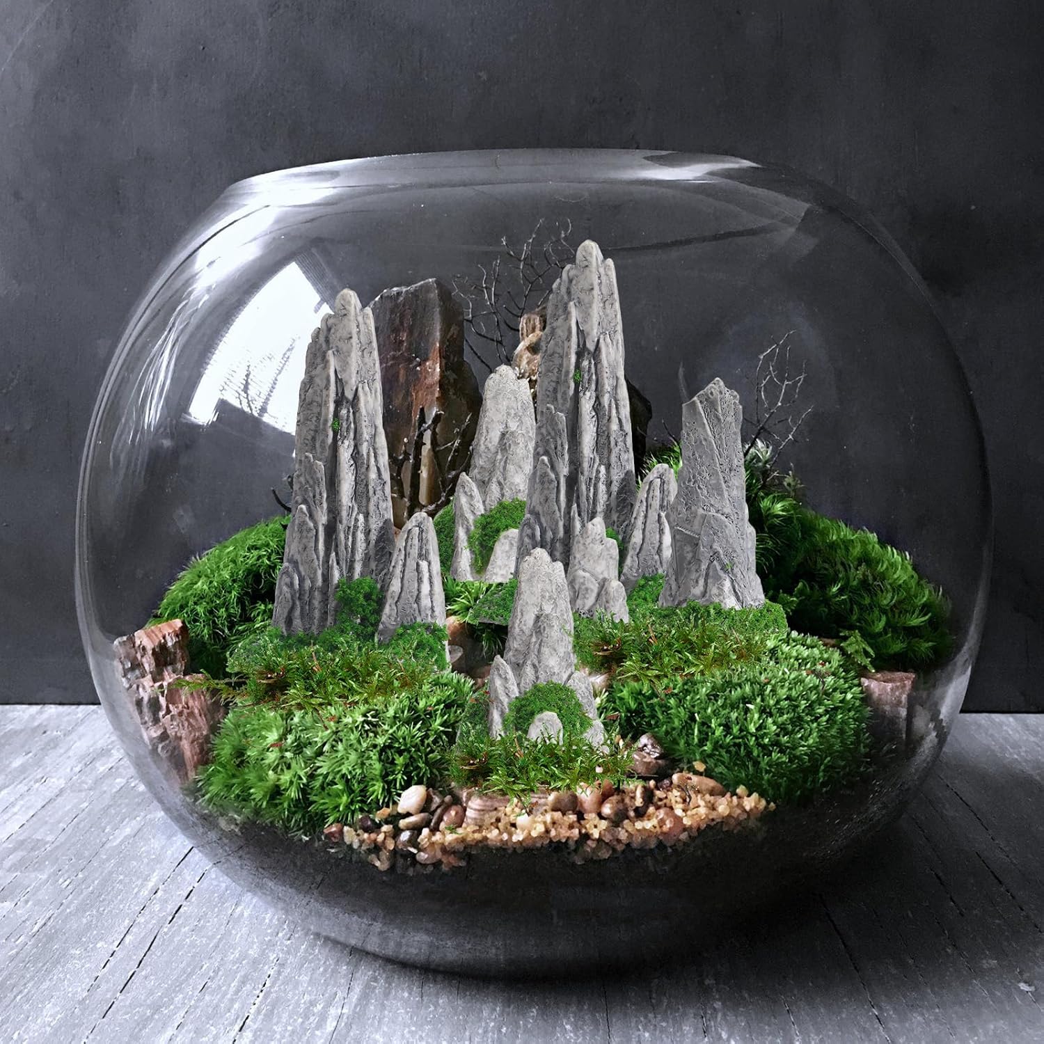 

BESPORTBLE Миниатюрная декорация для рокария, 8 шт., Миниатюрная статуэтка рокария бонсай, Миниатюрная гора, Мини-аксессуары для дзен-сада для украшения цветочного горшка, террариума